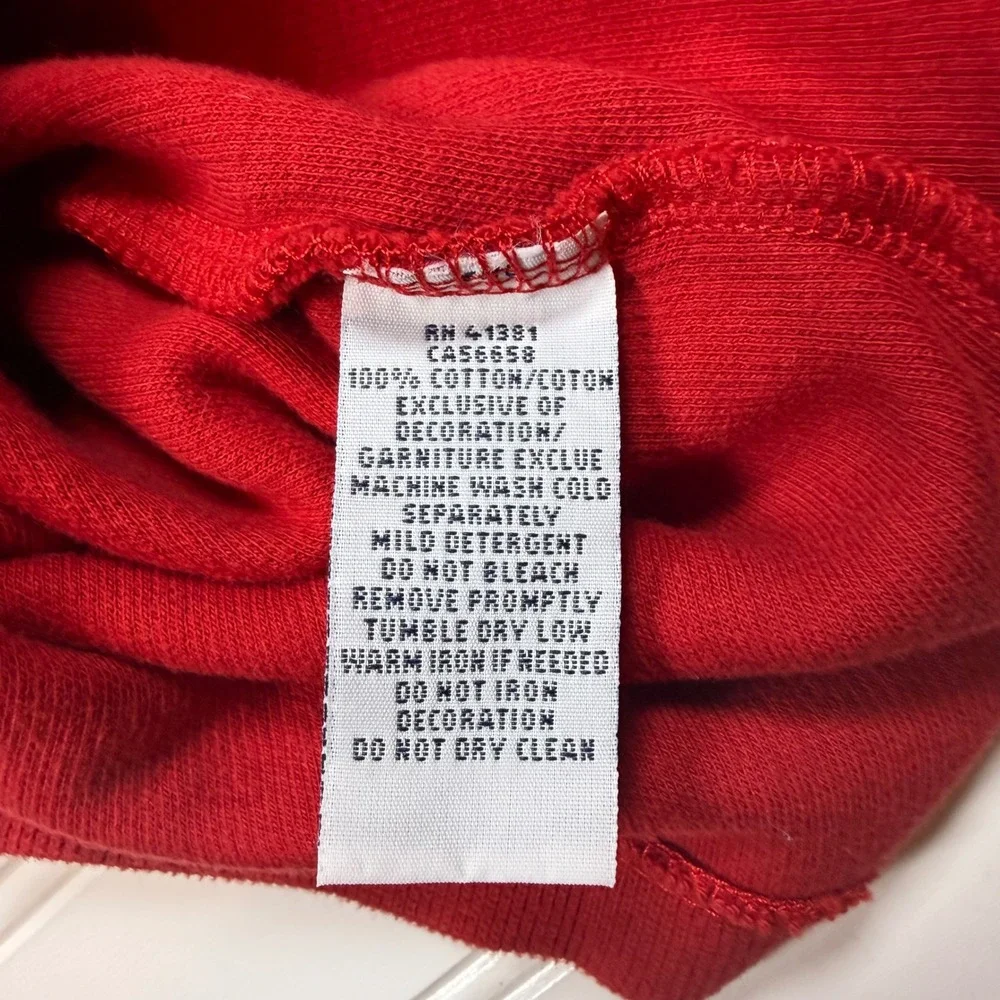 Polo Ralph‎ Lauren Mens Red Quarter Zip Cotton Knit Pullover Sweater Size Large